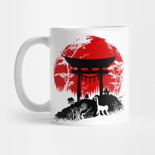 Japanese torii under the sun Mug